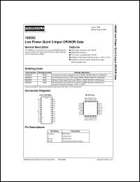 100302SCX datasheet:  Low Power Quint 2-Input OR/NOR Gate 100302SCX