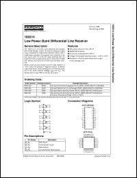 100314SC datasheet:  Low Power Quint Differential Line Receiver 100314SC