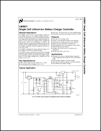 LM3621MX datasheet: Single Cell Lithium-Ion Battery Charger Controller LM3621MX