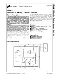 LM3622AM-4.1 datasheet: Lithium-Ion Battery Charger Controller LM3622AM-4.1