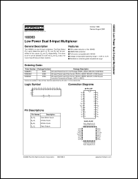 100363QCX datasheet:  Low Power Dual 8-Input Multiplexer 100363QCX