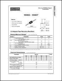 1N4934 datasheet:  1.0 Ampere Fast Recovery Rectifiers 1N4934