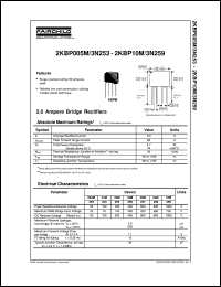 2KBP005M datasheet:  2.0 Ampere Bridge Rectifiers 2KBP005M