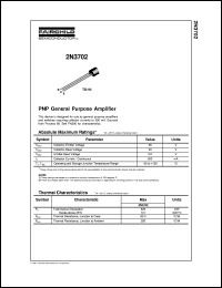 2N3702 datasheet:   PNP General Purpose Amplifier 2N3702
