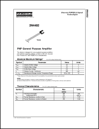2N4402 datasheet:   PNP General Purpose Amplifier 2N4402