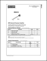 2N5210 datasheet:  NPN General Purpose Amplifier 2N5210