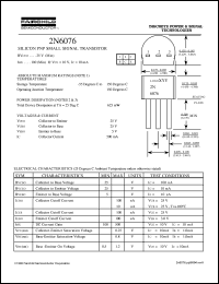 2N6076 datasheet:  Silicon PNP Small Signal Transistor 2N6076
