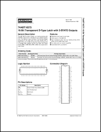 74ABT16373CSSCX datasheet:  16-Bit Transparent Latch with 3-STATE Outputs 74ABT16373CSSCX