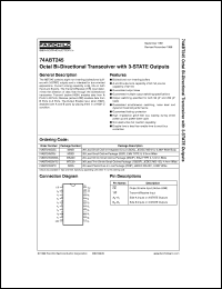 74ABT245CMTC datasheet:  Octal Bi-Directional Transceiver with 3-STATE Outputs 74ABT245CMTC