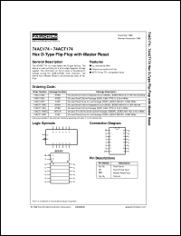 74AC174PC datasheet:  Hex D Flip-Flop with Master Reset 74AC174PC
