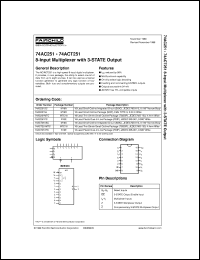 74AC251MTC datasheet:  8-Input Multiplexer with 3-STATE Output 74AC251MTC