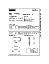 74AC373SJ datasheet:  Octal Transparent Latch with 3-STATE Outputs 74AC373SJ