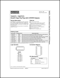 74AC574MTCX datasheet:  Octal D-Type Flip-Flop with 3-STATE Outputs 74AC574MTCX