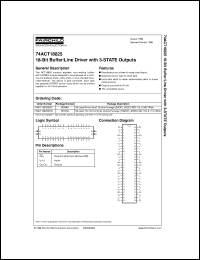 74ACT18825SSC datasheet:  18-Bit Buffer/Line Driver with 3-STATE Outputs 74ACT18825SSC