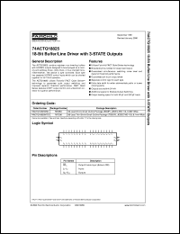 74ACTQ18825CW datasheet:  18-Bit Buffer/Line Driver with 3-STATE Outputs 74ACTQ18825CW