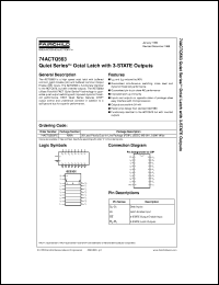 74ACTQ563PC datasheet:  Quiet Series Octal Latch with 3-STATE Outputs 74ACTQ563PC