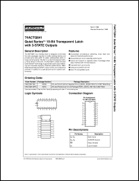 74ACTQ841SCX datasheet:  Quiet Series 10-Bit Transparent Latch with 3-STATE Outputs 74ACTQ841SCX