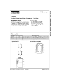 74F109PC datasheet:  Dual JK# Positive Edge-Triggered Flip-Flop 74F109PC