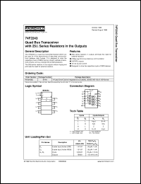 74F2243SCX datasheet:  Quad Bus Transceiver with 25 Ohm Series Resistors in the Outputs 74F2243SCX
