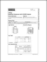 74F243SCX datasheet:  Quad Bus Transceiver with 3-STATE Outputs 74F243SCX