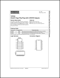 74F534SCX datasheet:  Octal D-Type Flip-Flop with 3-STATE Outputs 74F534SCX