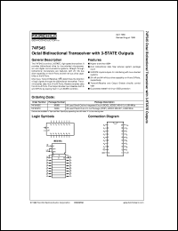 74F545SCX datasheet:  Octal Bidirectional Transceiver with 3-STATE Inputs/Outputs 74F545SCX