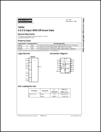 74F64PC datasheet:  4-2-3-2-Input AND/OR Invert Gate 74F64PC