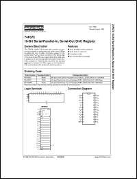 74F676PC datasheet:  16-Bit Serial/Parallel-In Serial-Out Shift Register 74F676PC