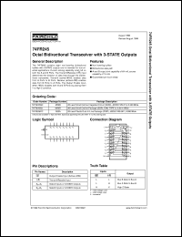 74FR245SC datasheet:  Octal Bi-Directional Transceiver with 3-STATE Outputs 74FR245SC