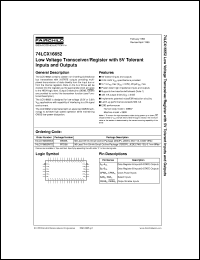 74LCX16652MTDX datasheet:  Low-Voltage Transceiver/Register with 5V Tolerant Inputs and Outputs 74LCX16652MTDX