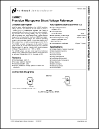 LM4051CIM3X-1.2 datasheet: Precision Micropower Shunt Voltage Reference LM4051CIM3X-1.2