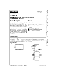 74LVTH646MTC datasheet:  Low Voltage Octal Transceiver/Register with 3-STATE Outputs 74LVTH646MTC