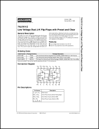 74LVX112SJ datasheet:  Low Voltage Dual J-K Flip-Flops with Preset and Clear 74LVX112SJ