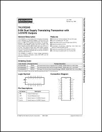 74LVX3245QSCX datasheet: 8-Bit Dual Supply Translating Transceiver with 3-STATE Outputs 74LVX3245QSCX