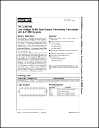 74VCX163245MTD datasheet:  Low Voltage 16-Bit Dual Supply Translating Transceiver with 3-STATE Outputs 74VCX163245MTD