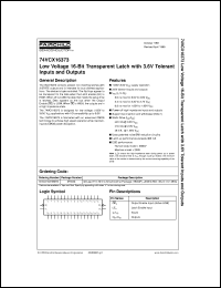 74VCX16373MTD datasheet:  Low Voltage 16-Bit Transparent Latch with 3.6V Tolerant Inputs and Outputs 74VCX16373MTD