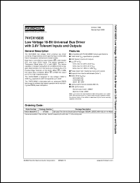 74VCX16835MTDX datasheet:  Low Voltage 18-Bit Universal Bus Driver with 3.6V Tolerant Inputs and Outputs 74VCX16835MTDX