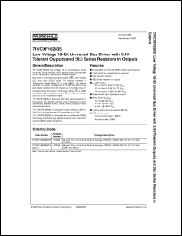 74VCXF162835MTD datasheet:  Low Voltage 18-Bit Universal Bus Driver with 3.6V Tolerant Outputs and 26Ohm Series Resistors in Outputs 74VCXF162835MTD