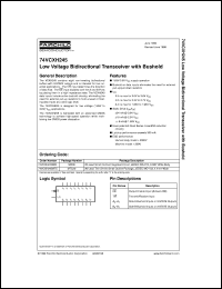 74VCXH245MTCX datasheet:  Low Voltage Bidirectional Transceiver with Bushold 74VCXH245MTCX
