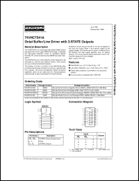 74VHCT541AM datasheet:  Octal Buffer/Line Driver with 3-STATE Outputs 74VHCT541AM