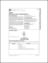 LM4431M3-2.5 datasheet: Micropower Shunt Voltage Reference LM4431M3-2.5