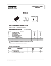 BAS16 datasheet:  High Conductance Ultra Fast Diode BAS16
