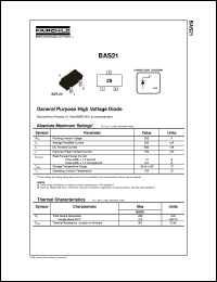 BAS21 datasheet:  General Purpose High Voltage Diode BAS21