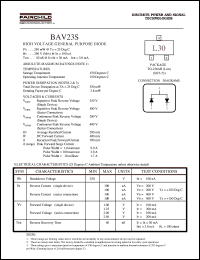 BAV23S datasheet:  High Voltage General Purpose Diode BAV23S