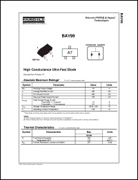 BAV99 datasheet:  High Conductance Ultra Fast Diode BAV99