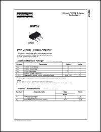 BCP52 datasheet:  PNP General Purpose Amplifier BCP52