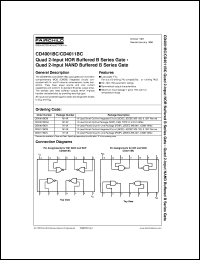 CD4001BCMX datasheet:  Quad 2-Input NOR Buffered B Series Gate CD4001BCMX