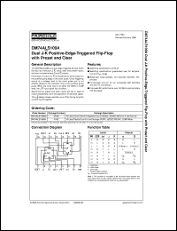 DM74ALS109AN datasheet:  Dual J-K Positive-Edge-Triggered Flip-Flop with Preset and Clear DM74ALS109AN