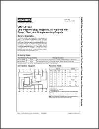 DM74LS109AM datasheet:  Dual Positive Edge-Triggered J-K Flip-Flop with Preset Clear and Complementary Outputs DM74LS109AM