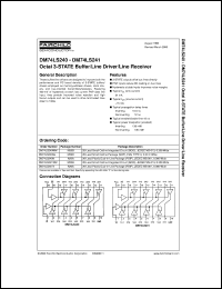 DM74LS241WMX datasheet:  Octal 3-STATE Buffer/Line Driver/Line Receiver DM74LS241WMX